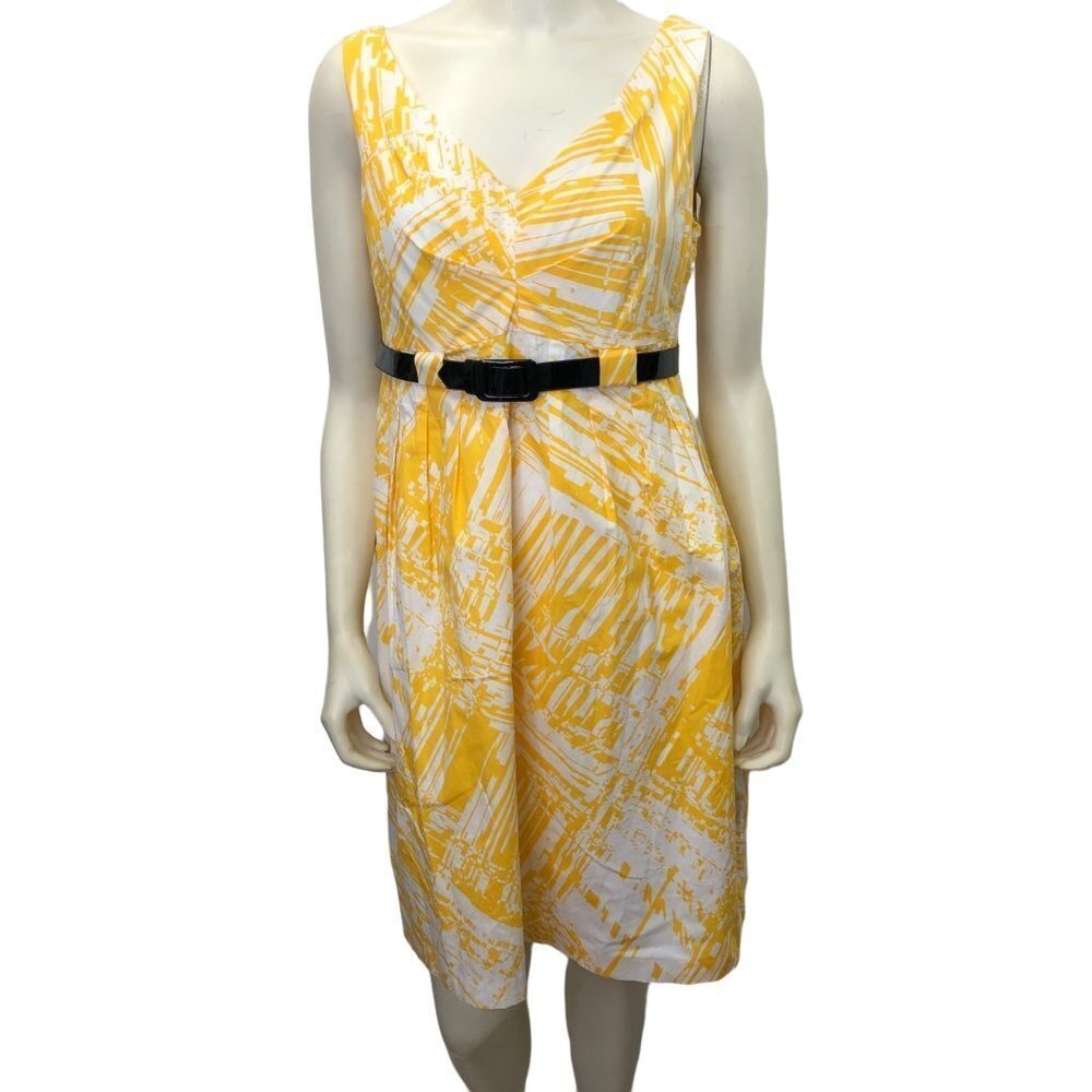 SUZI CHIN FOR MAGGY BOUTIQUE BELTED YELLOW DRESS